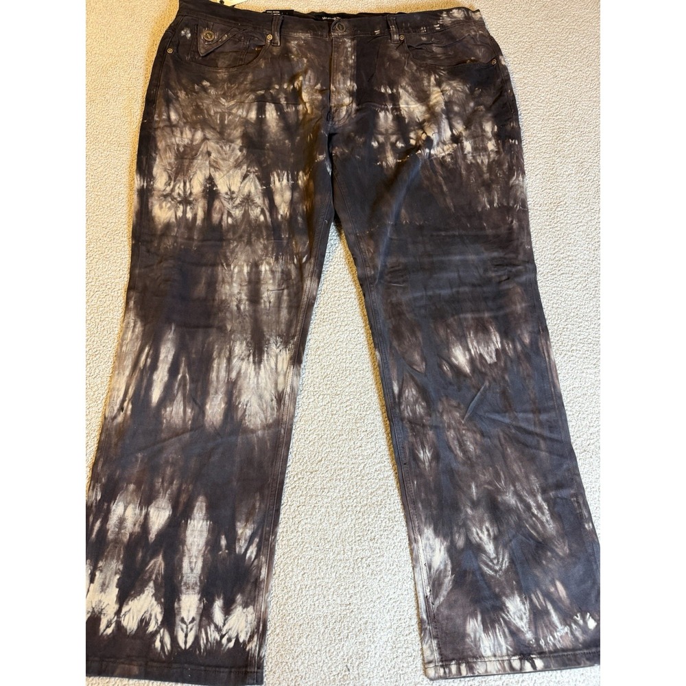 MAKOBI Brown Tie-Dye Men's 44x33 Comfort Fit Waist Jeans Urban Designer NEW